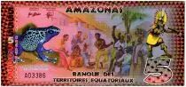 Territorios Ecuatoriales 5 Francs, Amazonas - Indian - Frog and dancers 2014