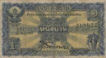 Tha&iuml;lande 1 Baht - Ecriture Tha&iuml; - Ceremonial royale - 1927 - S&eacute;rie C29