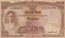Tha&iuml;lande 10 Baht Roi Rama VIII - ND (1948) - S&eacute;rie I59 noire