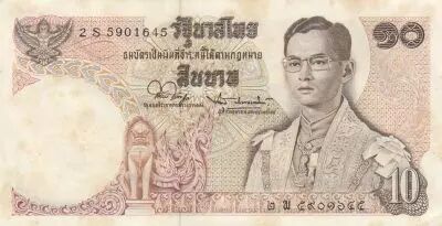 Tha�lande 10 Baht Thailande - Rama IX - 1978  - S�rie 2S - Signature 44