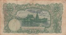 Thaïlande 20 Baht Roi Rama VIII - Temple - 01-04-1936 - Série P.11