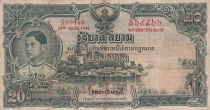 Thaïlande 20 Baht Roi Rama VIII - Temple - 29-04-1936 - Série P.13