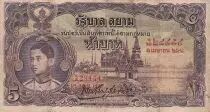 Tha&iuml;lande 5 Baht Roi Rama VIII - Temple - 01-04-1935 - S&eacute;rie K.21