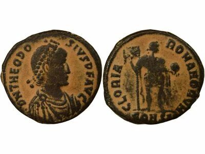 Theodosius I - Maiorina, Standing Emperor - 392 / 395 Constantinople