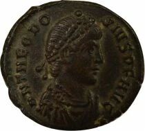 Theodosius I - Nummus, Seated Rome - 379 / 383 Constantinople