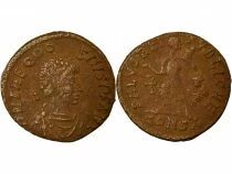 Th&eacute;odosius I - Nummus, Victory & Captive - 388 / 392 Constantinople