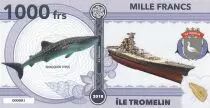 Tierras Australes francesas 1000 Francs Tromelin island, Whale, arms - 2018 - Fantaisy