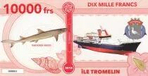 Tierras Australes francesas 10000 Francs Tromelin island, Squale, boat - 2018 - Fantaisy