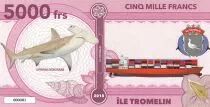 Tierras Australes francesas 5000 Francs Tromelin island, Squale, cargo - 2018 - Fantaisy
