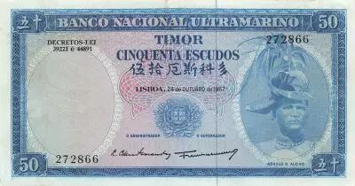 Timor 50 Escudos - Timor - Regulo D. Aleixo - 25-10-1967 - P.27