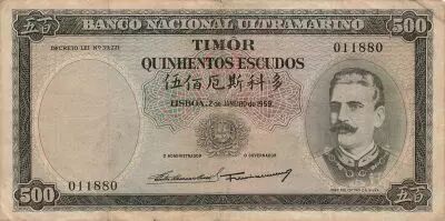 Timor 500 Escudos - Timor - Jose Celestino Da Silva - 02-01-1959 - P.25