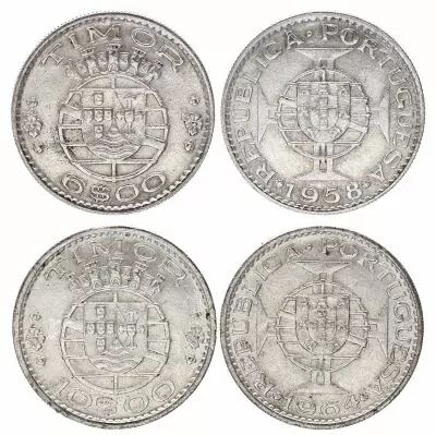 Timor Set of 2 coins 6 and 10 dollars Silver - 1958 to 1964