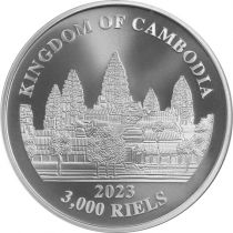 Tokelau Tigre - 1 once Argent 2023 Cambodge - 3000 Riels