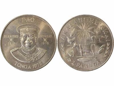 Tonga Taufa\'ahau Tupou IV - 2 Pa\'anga, 60th Birthday - 1978 Canberra