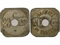 Tramways of Nantes - 20 Nickel-plated Zinc Centimes - Composted TN
