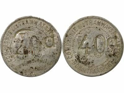 Tramways of Nantes - 40 Aluminium Centimes - Composted TN