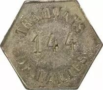 Tramways of Nantes - Service Token, Nickel-plated Zinc