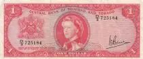 Trinidad e Tobago 1 Dollar - Elisabeth II - Bank - Serial D3 - 1969