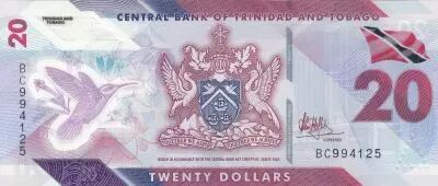 Trinidad e Tobago 20 Dollars - Birds - Polymer - 2020 - Serial BC