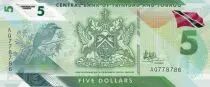 Trinidad e Tobago 5 Dollars - Birds - Polymer - 2020 - Serial AQ