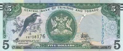 Trinidad y Tobago 5 Dollars - Birds - Arms - 2017 - Serial FR