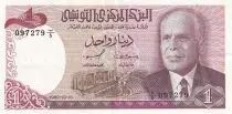 Tunesien 1 Dinar - Habib Bouguiba - Village - 1986 - Serial B.5 - P.74