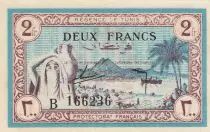 Tunesien 2 Francs- R�gence de Tunis - 15.07.1943 - Serial B - UNC