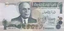 T&uacute;nez 1 Dinars - Bourghuiba - 15-10-1973 - Serial B
