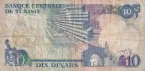 T&uacute;nez 10 Dinars - Habib Bouguiba - Building - 1983 - Serial D.9 - P.80