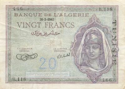 T�nez 20 Francs - 30-03-1943 - P.17