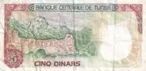 T&uacute;nez 5 Dinars - Habib Bouguiba - Mountain - 1980 - Serial CR.2 - P.75