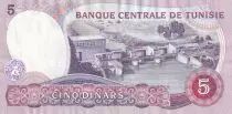 T&uacute;nez 5 Dinars - Habib Bourguiba - Barrage - 1983 - Serial C.19 - P.79