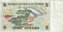 T&uacute;nez 5 Dinars - Hannibal - Carthaginians ships - 1993 - P.86