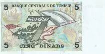 T&uacute;nez 5 Dinars - Hannibal - Carthaginians ships - Serial C.12 - 1993 - P.86