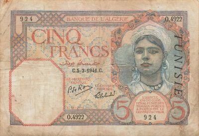 T�nez 5 Francs - 05-02-1941 - P.8