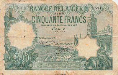 T�nez 50 Francs - 19-02-1924 - P.9