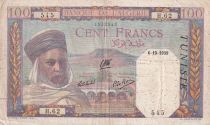 Tunisia 100 Francs Algerian - 06-10-1939 - Serial H.62