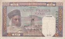 Tunisia 100 Francs Algerian - 06-10-1939 - Serial H.62