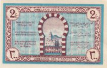 Tunisia 2 Francs- Régence de Tunis - 15.07.1943 - Serial B - UNC