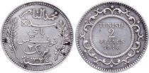 Tunisia 2 francs Bey Mohamed El-Naceur 1916