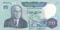 Tunisia 20 Dinars - Habib Bourguiba - Marina - Serial E.1 - 1983 - P.81