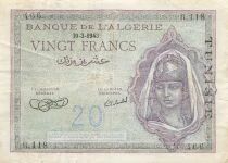 Tunisia 20 Francs - 30-03-1943 - P.17