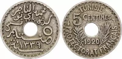 Tunisia 5 Centimes French Protectorate - 1338 (1920) - Medal Strike