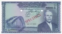 Tunisia 5 Dinars - H. Bourguiba - Bridge - ark - Spécimen - 1962 - P.61s