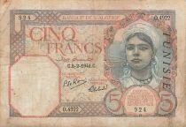 Tunisia 5 Francs - 05-02-1941 - P.8