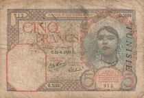Tunisia 5 Francs - 21-05-1941 - P.8