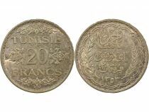 Tunisia Ahmad II - 20 Silver Francs - 1353 AH Paris