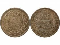 Tunisia Ahmad II - 20 Silver Francs - 1939 Paris