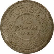 Tunisia French Protectorate, Ahmad II - 10 Silver Francs - 1930 Paris