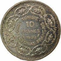 Tunisia French Protectorate, Ahmad II - 10 Silver Francs - 1939 Paris